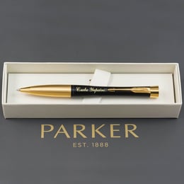 Ручка шариковая Parker URBAN UKRAINE Twist Muted Black GT BP Трезубец на торце + Слава Україні