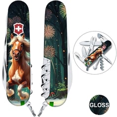 Швейцарський складаний ніж 91мм Victorinox CLIMBER ZODIAC Кінь-переможець 1.3703.3.Z5300pk