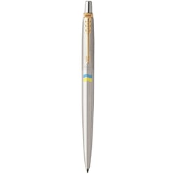 Ручка шариковая Parker JOTTER UKRAINE Stainless Steel GT BP Флаг сине-желтый