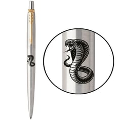 Ручка кулькова Parker JOTTER ZODIAC Stainless Steel GT BP Дерев'яна Змія