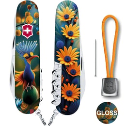 Швейцарський складаний ніж 91мм Victorinox CLIMBER DESIGN Яскрава пташка 1.3703.3.R2110pk