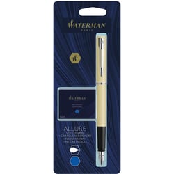 Ручка перьевая Waterman ALLURE Pastel Yellow CT FP F + упаковка картриджей Mini (блистер)