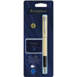 Ручка перова Waterman ALLURE Pastel Yellow CT FP F + упаковка картриджів Mini (блістер)
