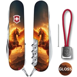 Швейцарський складаний ніж 91мм Victorinox HUNTSMAN ZODIAC Вогняний пегас 1.3713.3.Z5250pk