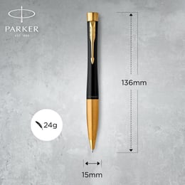 Ручка шариковая Parker URBAN UKRAINE Twist Muted Black GT BP Трезубец на торце + Слава Україні