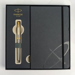 Подарочный набор Parker SONNET Stainless Steel GT FP F (ручка-перо + блокнот Parker)