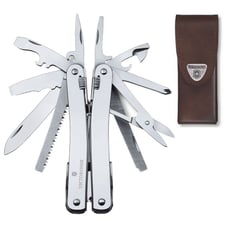 Мультитул Victorinox SWISSTOOL SPIRIT X 3.0224.L + коричневий шкіряний чохол