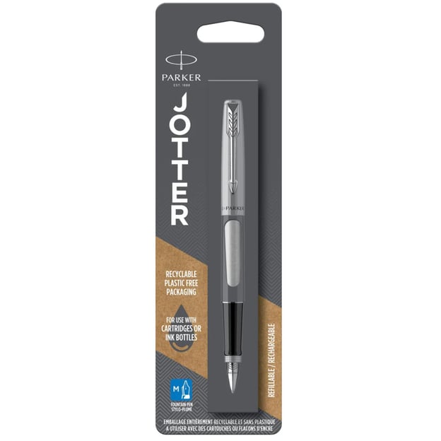 Ручка перова Parker JOTTER Stainless Steel CT FP M (у блістері)