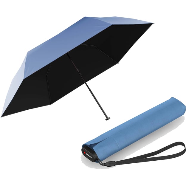 Парасолька механічна Knirps US.050 Ultra Light Slim Manual/Light Blue Black UV Coating Kn95 0050 2200