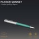 Ручка шариковая Parker SONNET Essentials Metal & Green Lacquer CT BP
