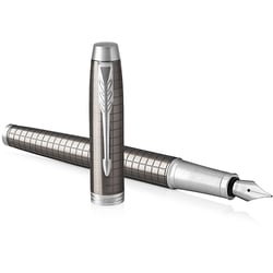 Ручка перьевая Parker IM Premium Dark Espresso Chiselled CT FP F