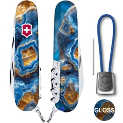 Швейцарський складаний ніж 91мм Victorinox CLIMBER DESIGN Блакитний агат 1.3703.3.R2030pk