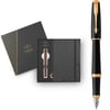 Подарунковий набір Parker URBAN Muted Black GT FP F (ручка-перо + блокнот Parker)