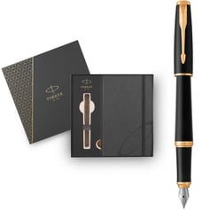 Подарунковий набір Parker URBAN Muted Black GT FP F (ручка-перо + блокнот Parker)