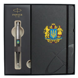 Подарунковий набір Parker JOTTER Originals UKRAINE Black CT BP Великий Герб України (кулькова ручка + блокнот Parker)
