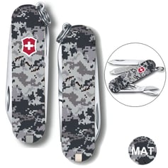 Складной нож 58 мм Victorinox CLASSIC SD ARMY Пиксель синий с красным Лого 0.6223.3.W3943pw