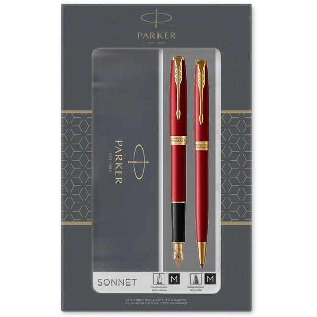 Набір Parker SONNET Intense Red GT FP+BP (перова та кулькова ручка)