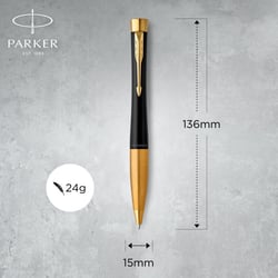 Ручка шариковая Parker URBAN UKRAINE Twist Muted Black GT BP Трезубец на торце