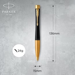 Ручка шариковая Parker URBAN UKRAINE Twist Muted Black GT BP Трезубец на торце