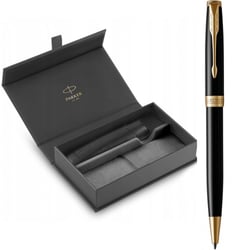 Подарочный набор Parker SONNET Black Lacquer GT BP (шариковая ручка + чехол + коробка)