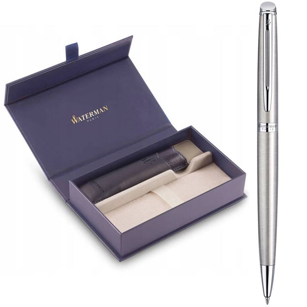 Подарочный набор Waterman HEMISPHERE Stainless Steel CT BP (шариковая ручка + чехол + коробка)