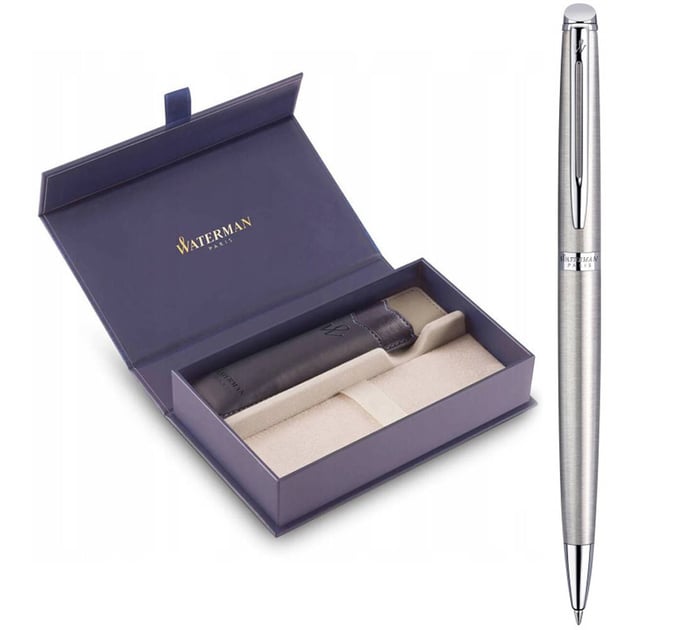 Подарунковий набір Waterman HEMISPHERE Stainless Steel CT BP (кулькова ручка + чохол + коробка)