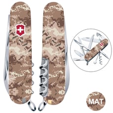 Швейцарський складаний ніж 91мм Victorinox HUNTSMAN ARMY Піксель Піксель з черв. Лого 1.3713.7.W3945p