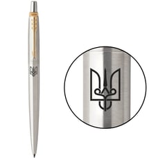 Ручка шариковая Parker JOTTER UKRAINE Stainless Steel GT BP Трезубец Владимира Великого
