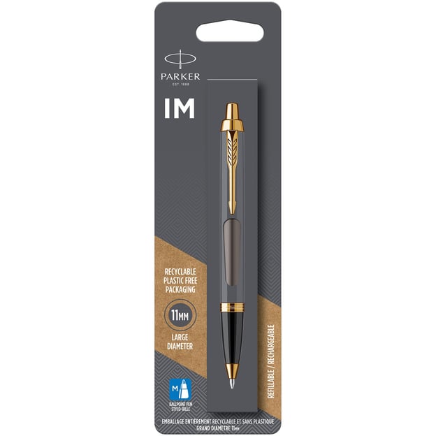 Ручка шариковая Parker IM Grey Lacquer GT BP (в блистере)