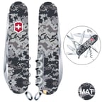 Швейцарский складной нож 91мм Victorinox HUNTSMAN ARMY Пиксель синий с крас. Лого 1.3713.3.W3943p