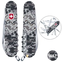 Швейцарский складной нож 91мм Victorinox HUNTSMAN ARMY Пиксель синий с крас. Лого 1.3713.3.W3943p
