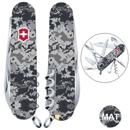 Швейцарский складной нож 91мм Victorinox HUNTSMAN ARMY Пиксель синий с крас. Лого 1.3713.3.W3943p