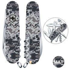 Швейцарський складаний ніж 91мм Victorinox CLIMBER ARMY Піксель синій 1.3703.3.W3942p