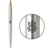 Ручка кулькова Parker JOTTER UKRAINE Stainless Steel GT BP Тризуб геометрія
