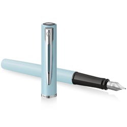 Ручка перьевая Waterman ALLURE Pastel Blue CT FP F + упаковка картриджей Mini (блистер)