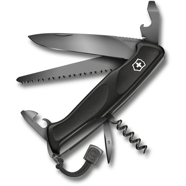 Швейцарський складаний ніж 130 мм Victorinox RANGER 55 GRIP Onyx Black 0.9563.C31P