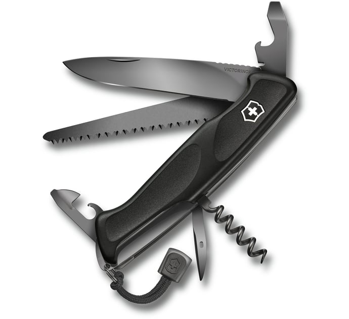 Швейцарський складаний ніж 130 мм Victorinox RANGER 55 GRIP Onyx Black 0.9563.C31P