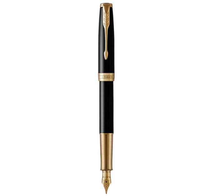 Ручка перова Parker SONNET Black Lacquer GT FP18 F
