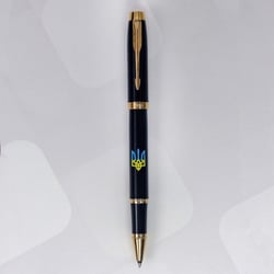 Ручка ролерна Parker IM UKRAINE Black GT RB Тризуб синьо-жовтий