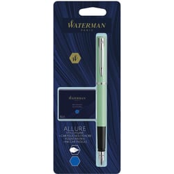 Ручка перьевая Waterman ALLURE Pastel Green CT FP F + упаковка картриджей Mini (блистер)