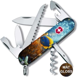 Швейцарський складаний ніж 91мм Victorinox CAMPER DESIGN Жовто-блакитна рибка 1.3613.7.R2020pk