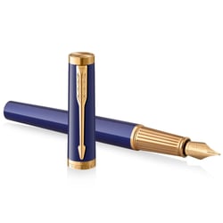 Ручка перьевая Parker INGENUITY Blue Lacquer GT FP F