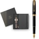 Подарочный набор Parker SONNET Matte Black Lacquer GT FP F (ручка-перо + блокнот Parker)