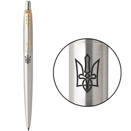 Ручка кулькова Parker JOTTER UKRAINE Stainless Steel GT BP Тризуб стилізований
