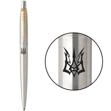 Ручка кулькова Parker JOTTER UKRAINE Stainless Steel GT BP Тризуб-Блискавка