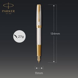 Ручка перьевая Parker SONNET Silver Mistral GT FP18 F