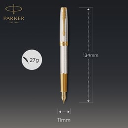 Ручка перьевая Parker SONNET Silver Mistral GT FP18 F