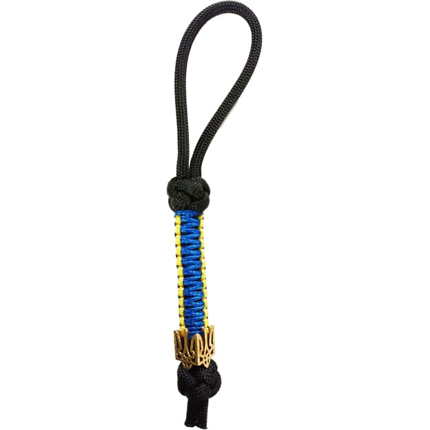 Темляк Loopy Snake “UA Brave & Runes” Чорний з синьо-жовтим та Герб