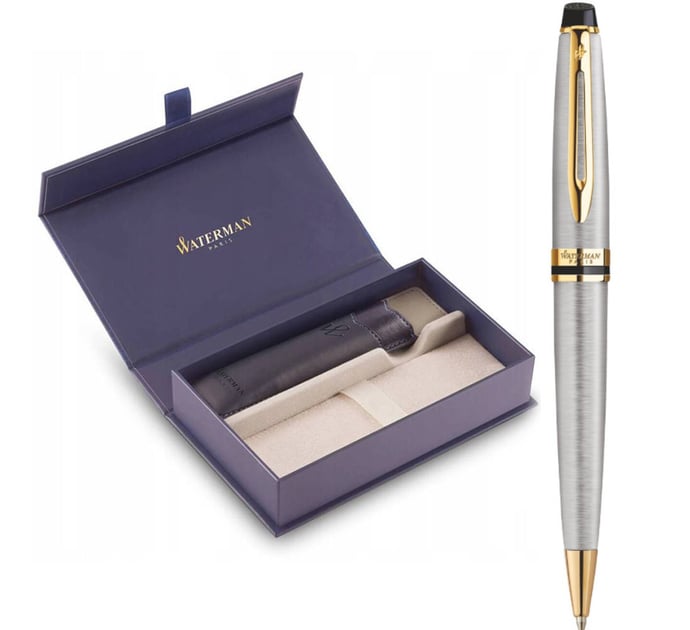 Подарочный набор Waterman EXPERT Stainless Steel GT BP (шариковая ручка + чехол + коробка)
