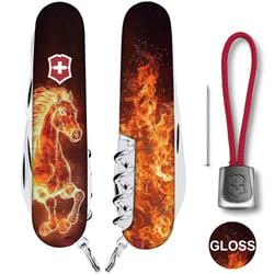 Швейцарський складаний ніж 91мм Victorinox CLIMBER ZODIAC Вогняний кінь 1.3703.Z5210pk